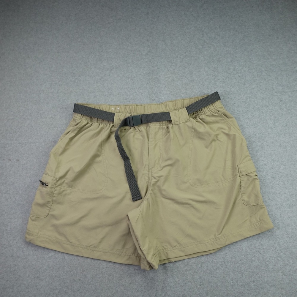 Columbia Shorts Womens L Tan Cargo Hiking Outdoor Belted Nylon